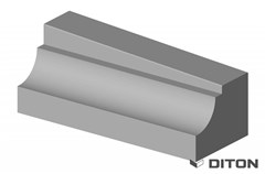 DITON Zastávkový obrubník BUS přechodový pravý 290-250 .. 100/40-15/29-25cm přírodní